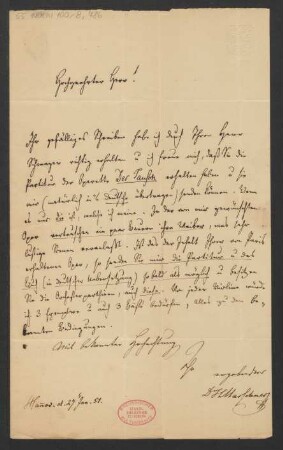Brief an B. Schott's Söhne : 27.01.1851