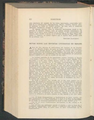 Notas sobre las revistas literarias de España