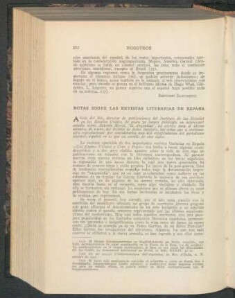 Notas sobre las revistas literarias de España