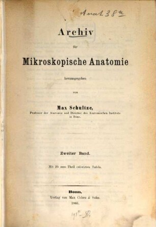 Archiv für mikroskopische Anatomie. 2, 2. 1866