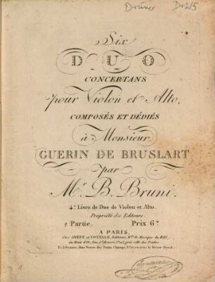 Six duo concertans pour violon et alto : 4e livre de duo de violon et alto, 2. [Duo IV-VI]