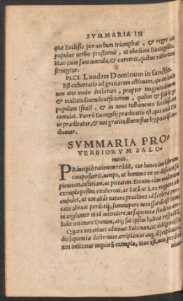 Summaria In Proverbiorum Salomonis.