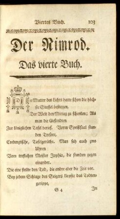 Der Nimrod. Das vierte Buch
