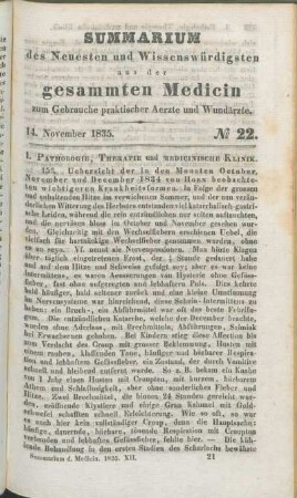 14. November 1835. No 22.