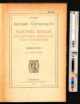 Barthel Beham : ein kritisches Verzeichnis seiner Kupferstiche