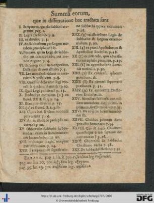Summa eorum ,quae in dissertatione hac tractata sunt.