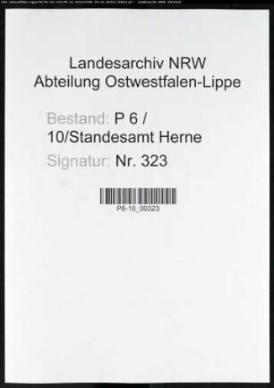 Sterberegister Standesamt Herne