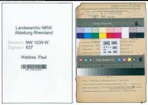 Entnazifizierung Paul Waldow , geb. 19.09.1898 (Kunstbildhauer)