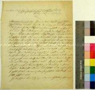 Eigenhändiger Brief des Carl Alexander Heideloff an Dr. Hall in London, in dem er ihm den Zeichner und Kupferstecher Friedrich Wagner empfiehlt