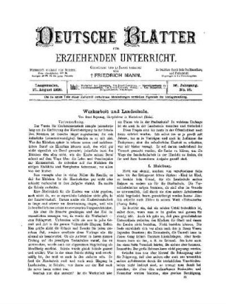 Werkarbeit und Landschule