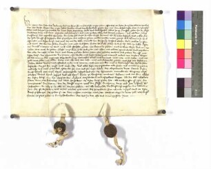 Consens zum Verkauf von Kirchberg durch Anna von Hohenlohe, Gemahlin Conrads von Weinsberg; Siegel: Anna und Conrad von Weinsberg.