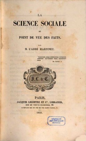 La science sociale au point de vue des faits