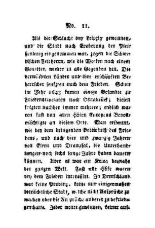 No. 11: [Königsmark hat Prag erobert, er und seine Gemahlin sehen den Zug der gefangenen Mönche und Nonnen zu]