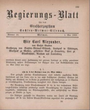 Nr. 18 : 1. Mai 1868