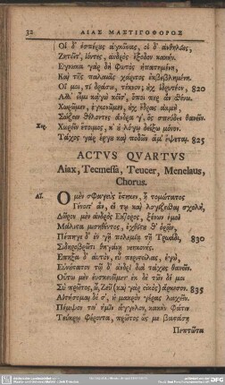 Actus Quartus Aiax, Tecmessa, Teucer, Menelaus, Chorus