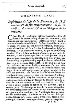 Description de l'Isle de la Barboude, de sa situation ] de son temperamment, de ses richesses, des m?urs ] de la Religion de ses habitans.