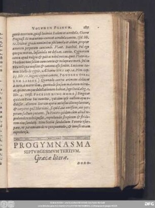 Progymnasma Septuagesimum Tertium. Graecae literae.