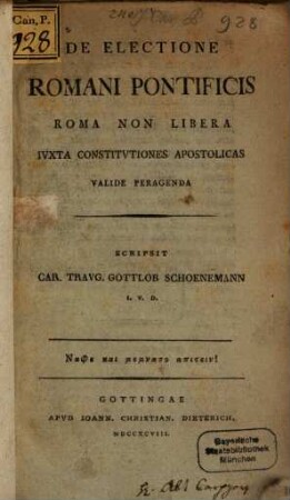 De electione Romani pontificis Roma non libera iuxta constitutiones apostolicas valide peragenda