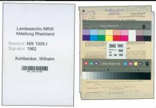 Entnazifizierung Wilhelm Kohlbecker , geb. 03.11.1905 (Obermonteur)