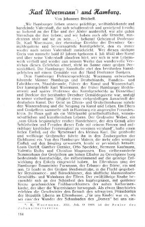Karl Woermann und Hamburg.