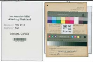 Entnazifizierung Gertrud Deckers , geb. 16.04.1909 (Kaufmann)