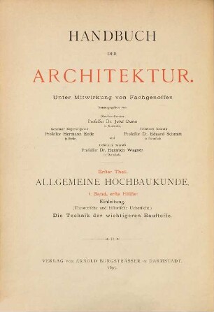 Die Technik der wichtigeren Baustoffe