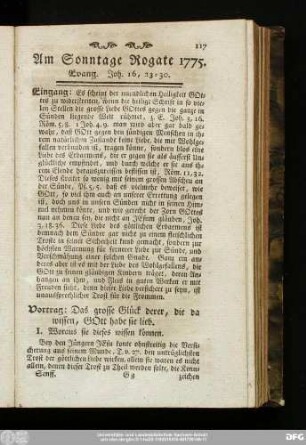Am Sonntage Rogate 1775. Evang. Joh. 16, 23 - 30.