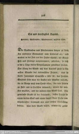 Ein und dreißigstes Kapitel. Carneval; Maskeraden; Pferderennen; maskirte Bälle