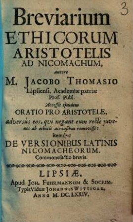 Breviarium ethicorum Aristotelis ad Nicomachum