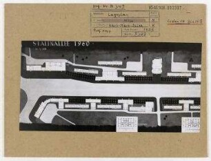 Wettbewerb II. Bauabschnitt der Karl-Marx-Allee: Lageplan. Berlin, Mitte/Friedrichshain, Stalinallee (vor 1949 Frankfurter Allee, seit 1961 Karl-Marx-Allee)/Strausberger Platz/Alexanderplatz/Schillingstraße