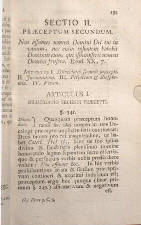 Sectio II. Praeceptum Secundum.