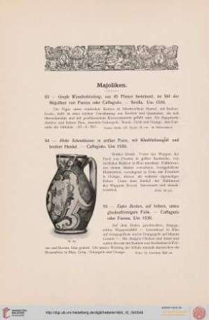 Majoliken (Nr. 53-113)