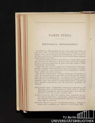 Parte Terza. Bibliografia Ampelografica.