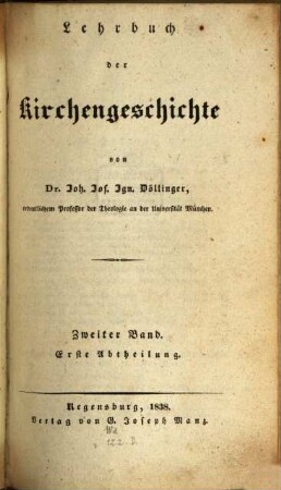 Lehrbuch der Kirchengeschichte, 2,1