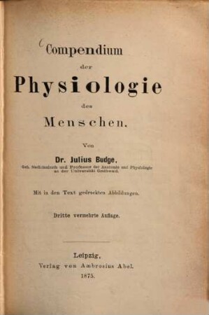 Compendium der Physiologie des Menschen