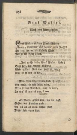 Graf Walter. Nach dem Altenglischen