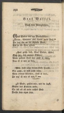 Graf Walter. Nach dem Altenglischen