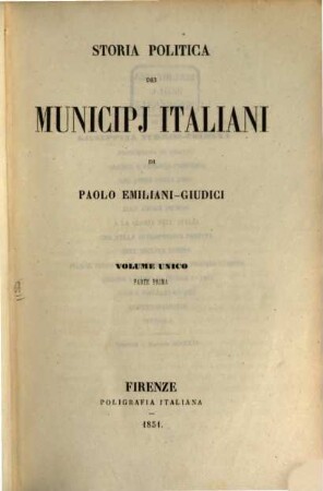 Storia politica dei municipj italiani. 1