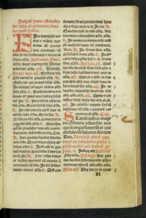 Incipit pars estivalis de sanctis. et de sanctis post pasca.