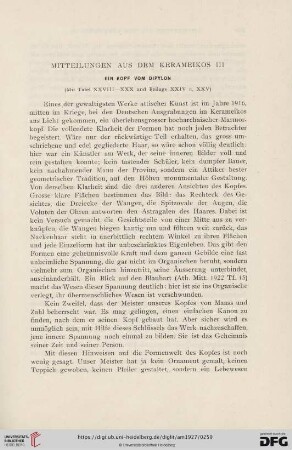 52: Mitteilungen aus dem Kerameikos, 3, Ein Kopf vom Dipylon