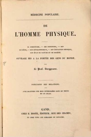 De l'homme physique