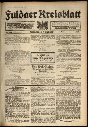Ausgabe vom Donnerstag, den 07. September 1916.