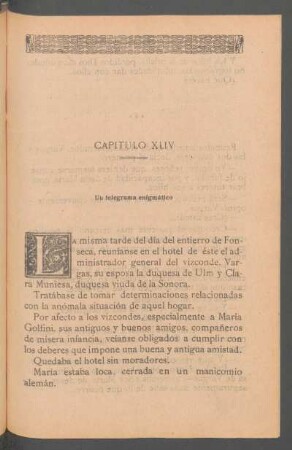 Capítulo XLIV - Un telegrama enigmático