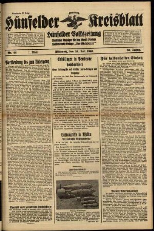 Erste Ausgabe vom Mittwoch, den 24. Juli 1940.