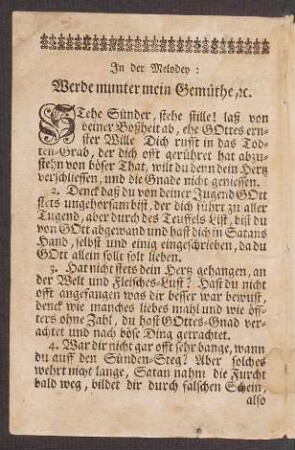 Sjehe Sünder, stehe stille!