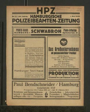 Nr. 9 * 20. Jahrg. 1. Mai 1930