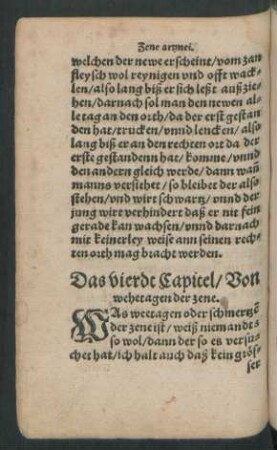 Ds vierdt Capitel/ Von wehetagen der zene.
