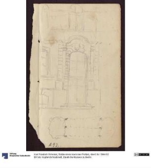 Skizze eines barocken Portals