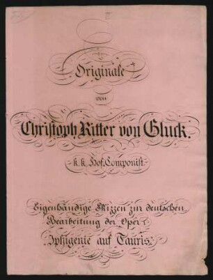 Iphigenie auf Tauris. Skizzen. Fragmente; W 1.A.46