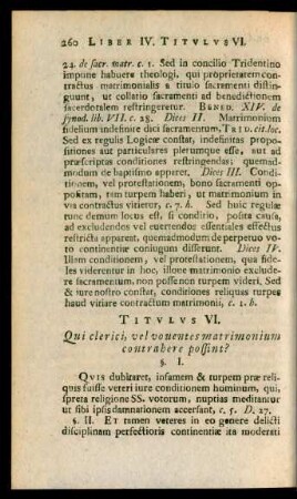 Titulus VI. Qui clerici, vel vouentes matrimonium contrahere possint?